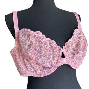 Savage X Fenty 40C Pink and Rose Gold Lace Underwire Bra